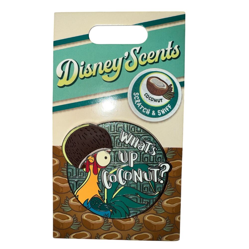 Disney Scents 2020 Hei Hei Moana Sidekick What's Up Coconut LE 2000 scented pin